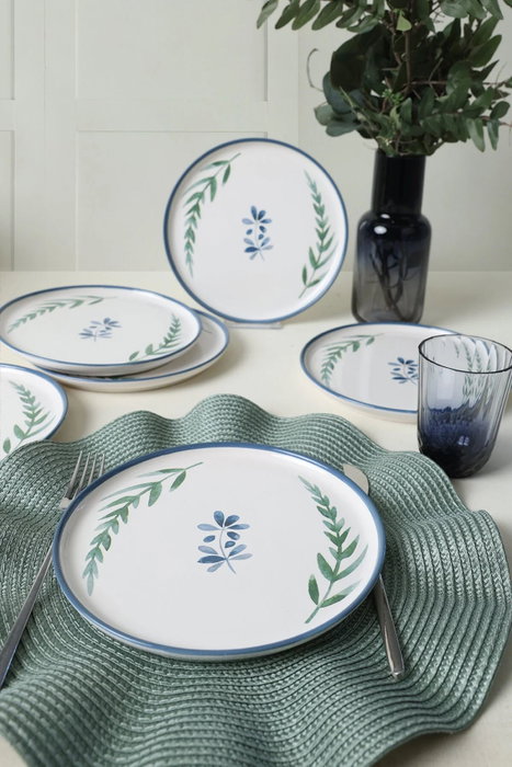 Hermia Juego de Servir Pasteles de 6 Piezas - Blanco, Azul y Verde Hermia Juego de Servir Pasteles de 6 Piezas - Blanco, Azul y Verde